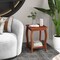 2 Tier Round Side Table with Rubber Wood Legs MDF Plywood Walnut Finish